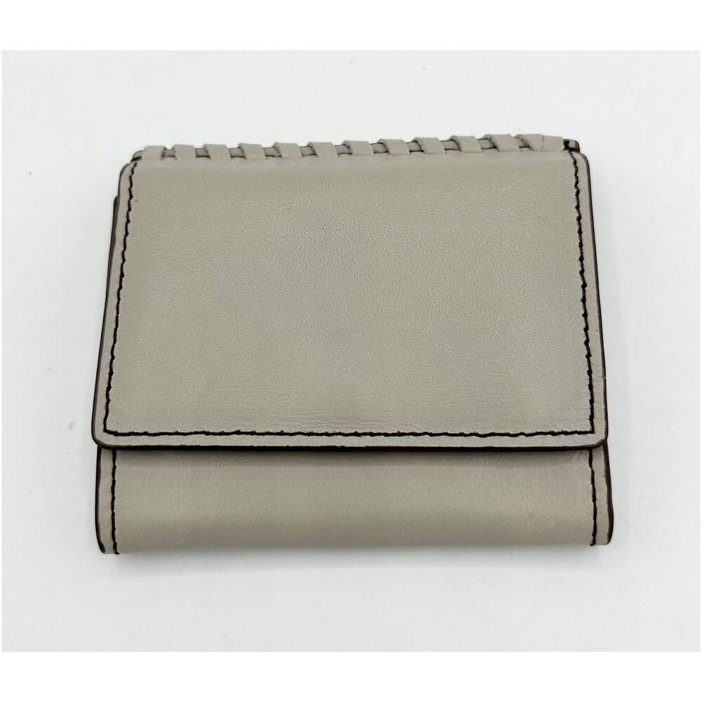 Hobo International Stitch Leather Cardholder Wallet Cloud Gray New NWT Mini